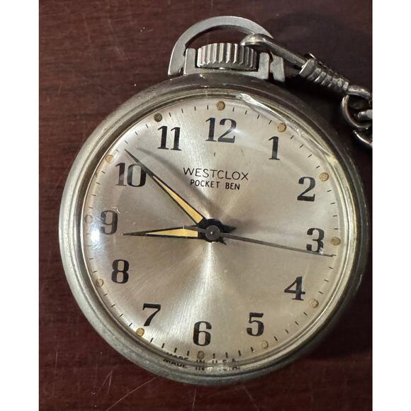 Vintage Westclox Pocket Ben Pocket Watch Made in USA - Untested - Picture 2 of 9